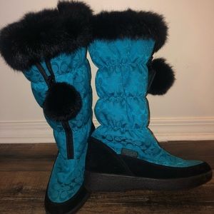 Turquoise and Black Boots. New, Never worn, no tags or boxes.